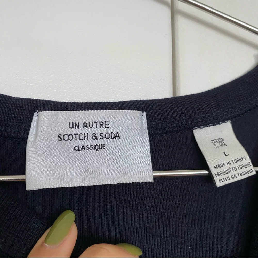 Scotch & Soda Navy Long Sleeve Tee with Red Accent - Picture 4 of 6